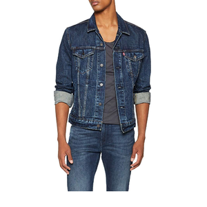 New Design Best <b>Material</b> Fashionable Blue Light Color Men's Casual <b>Denim</b> Jacket Direct Factory Manufacture Men's Jeans Jacket - Product Image 2