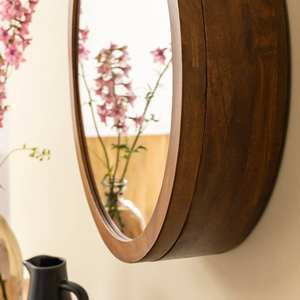 Espejo Vandana Optima Terra con Estantes de Madera de Mango Oscuro - Product Image 3