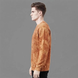 Sweat-shirt à col rond surdimensionné personnalisé pour la vente en gros, manches longues, couleur unie, grammage lourd, délavage enzymatique, orné de perles - Product Image 2