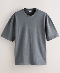 เสื้อยืดแขนสั้นผู้ชายทรงโอเวอร์ไซส์ สีพื้น น้ำหนักเบา ระบายอากาศได้ดี คอกลม ผ้าคอตตอนเจอร์ซีย์ ย้อมสีพื้น ถักทอ 320 กรัม - Product Image 4