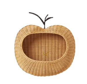 Apple Shaped Rattan <b>Storage</b> <b>Basket</b> Handwoven <b>Wicker</b> Floor Organizers Cute Kids Toy Towel Clothes Nursery Decor <b>Basket</b> - Product Image 1