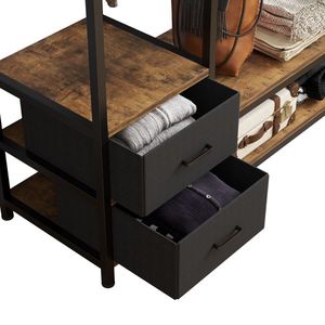 ตู้เสื้อผ้าแบบอิสระสำหรับงานหนักพร้อมชั้นวางของแบบไม่ทอหลายชั้นสำหรับห้องนอน - Product Image 3