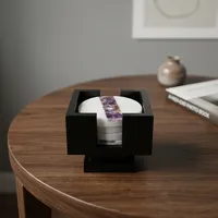Ensemble de sous-verres en marbre de luxe avec support en métal, sous-verres en pierre faits à la main pour la décoration de table, maison, bureau, restaurant