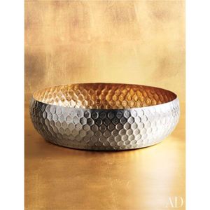 Juego de Tazones Redondos de Metal de Lujo, Tazones para Servir Nueces y Aperitivos de Cobre, Latón y Oro, Vajilla Decorativa para Cocina, Suministros para Hostelería - Product Image 2