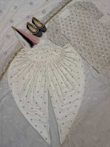 Especial Dhoti Salwar Listo personalizable Dhoti Salwar y Dupatta Traje indio tradicional Mujeres a precio al por mayor - Product Image 4