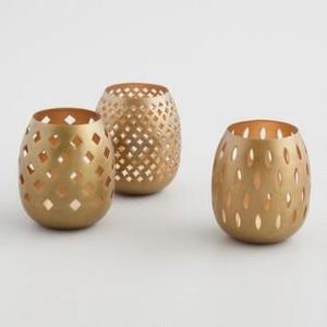 Recipientes decorativos de latón premium para velas, portavelas para centros de mesa de boda. - Product Image 4