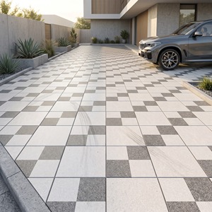 Carreaux de sol antidérapants adhésifs pour extérieur, usage intensif, 400x400mm, 12mm, en céramique vitrifiée, pour allées, jardins et espaces commerciaux, avec garantie de 5 ans - Product Image 2