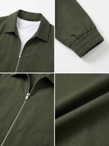 Ensemble de survêtement vert olive coupe ajustée, couleur unie, manches longues, col rabattu, pantalon de jogging, tenue décontractée, style printemps, extensible dans les quatre sens - Product Image 5