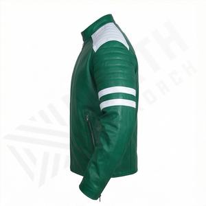 Veste de moto en cuir PU pour homme, couleur personnalisée, fermeture éclair, haute qualité, équipement de protection élégant. - Product Image 3