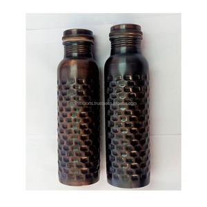 Ayurvedic Eco-Friendly Copper Water Bottle with Tight Seal Cap Boiling Water Safe for Healthy Daily Hydration <b>at</b> <b>Home</b> and <b>Work</b> - Product Image 5