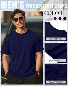 T-shirt classique pour homme en coton uni, col rond, manches courtes, confortable, léger, vêtement décontracté, prix d'usine, vente en gros - Product Image 4