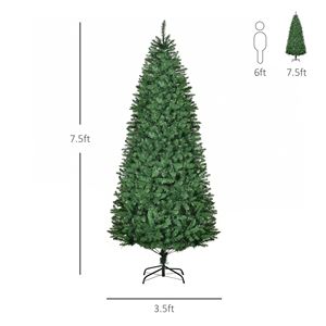 Sapin de Noël artificiel pliable de 210 cm/8 pieds avec lumières LED blanc chaud pour décorations de Noël intérieures - Product Image 3