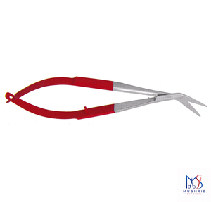 Pince à épiler pour sourcils à ressort, partie revêtue, inclinée, 12 cm, en acier inoxydable, pointe lisse, instrument de précision durable, manche rouge - Product Image 2