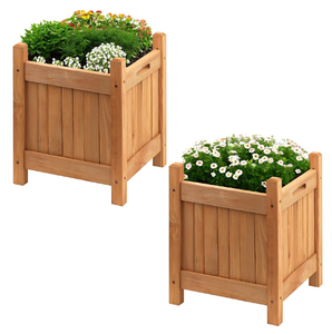 Macetas de Madera con Tamaños Personalizados para Interiores/Exteriores, Macetas Ecológicas con Acabado Natural, Contenedores para Plantas - Product Image 1