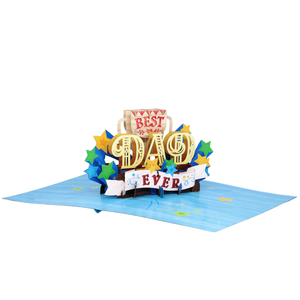 Tarjeta de Felicitación 3D Pop-Up Personalizada para el Día del Padre, Impresa Digitalmente, Hecha a Mano, Temática del Día del Papá, Papel Vietnamita, Regalo - Product Image 1