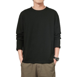 2022ล่าสุดแฟชั่นผู้ชายเสื้อยืดแขนยาวสบายๆที่ขายดีที่สุด180 GSM ขายส่ง OEM ผ้าฝ้ายเสื้อยืดที่มุ่งเน้นการส่งออกที่มีคุณภาพ - Product Image 1