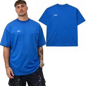 Camisetas de Algodón Grueso para Hombre, Estilo Oversize, Hombros Caídos, Cuello Redondo, Personalizables con Logotipo, Suministro Directo de Fábrica - Product Image 1