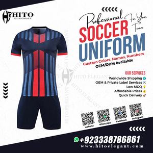 Vêtements de football personnalisables 100% polyester ensembles d'uniformes sublimés de haute qualité Top tendance confortable respirant votre propre logo - Product Image 2
