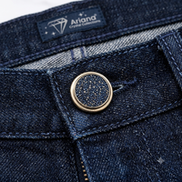 Kancing Logam Berlapis Kain Kristal Bulat, Kancing Jahit Dekoratif untuk Pakaian, Kancing Jeans, Pengikat untuk Busana