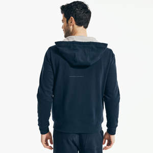 Sweat à capuche zippé élégant pour homme, en tissu polaire léger et doux, avec impression en relief, anti-rétrécissement, idéal pour le quotidien et les couches multiples par temps frais - Product Image 3