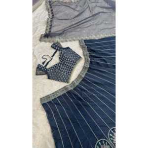 Ropa de fiesta de diseñador Lehenga Choli con hilo de lentejuelas arcoíris y trabajo Dori - Product Image 2