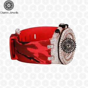 Montre de luxe Charm Jewells en acier inoxydable, cadran de 40 mm, bracelet en silicone de 20 mm, lunette sertie de diamants, chronographe, mouvement mécanique, date automatique - Product Image 2