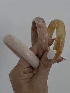<b>Amber</b> White Nude Brown Resin Bangle Bracelet Stack Women Swirl Smooth Wide Chunky Wrist Cuff Fashion Jewelry Arm <b>Ring</b> Keywords: - Product Image 3