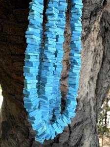 ลูกปัดทรงสี่เหลี่ยม Howlite Turquoise คุณภาพระดับ AAA, สร้อยเครื่องประดับสไตล์โบโฮ (4x5 มม.) - Product Image 4