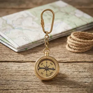 <b>Vintage</b> Nautical Brass Compass Keychain Nautical Pocket <b>Key</b> Ring Antique Maritime <b>Key</b> Holder Decorative Travel Gift - Product Image 6