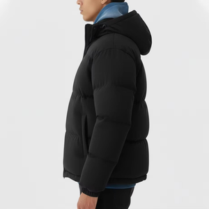 Veste matelassée à capuche pour homme grande taille avec logo personnalisé, manteau d'hiver léger en polyester et coton rembourré, vêtement d'extérieur décontracté - Product Image 6
