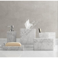 Ensemble de salle de bain en marbre moderne de haute qualité, personnalisable, cinq pièces, imperméable, facile à nettoyer, pour la maison et les hôtels