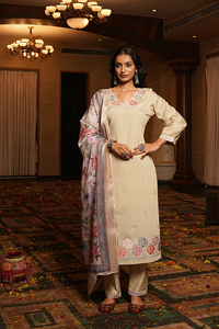 Stylish and Premium Cotton Silk Cream <b>Kurti</b> for Office and Regular Wear at Wholesale Price Casual Dresses <b>Kurti</b> - Product Image 2