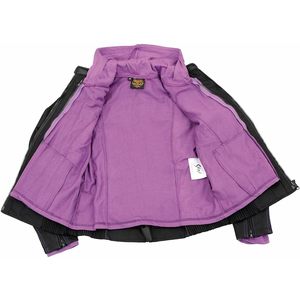 เสื้อแจ็คเก็ตหนัง MPL1967 รุ่นปี 2025 สำหรับผู้หญิง แบบมีฮู้ด 3/4 สีดำม่วง ผ้าสะท้อนแสง ลายชนเผ่า สำหรับขี่มอเตอร์ไซค์และแข่งรถ - Product Image 3