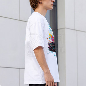 เสื้อยืดลายกราฟิกผ้าฝ้ายถักคุณภาพพรีเมียม 100% พร้อมโลโก้สั่งทำพิเศษ - เสื้อผ้าลำลองระบายอากาศได้ดี เป็นมิตรกับสิ่งแวดล้อม สำหรับผู้ชาย - Product Image 3