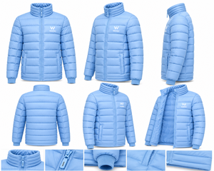 Custom Men's Winter Warm Windproof Breathable Stand Collar Full Zip Casual <b>Canvas</b> Puffer <b>Jacket</b> - Product Image 6