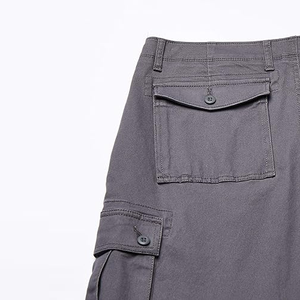 Men's Gray <b>Stretch</b> <b>Cargo</b> Pants Utility Trousers With Side Storage Pockets For Casual Outdoor And Work Activities - Product Image 5