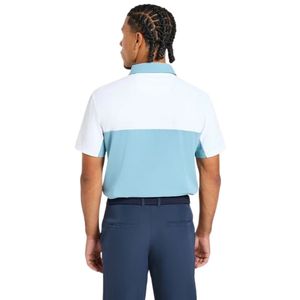 เสื้อโปโลชาย สีขาวฟ้า คอปก แขนสั้น รับทำโลโก้ตามสั่ง ผู้ผลิต OEM ขายส่ง เสื้อผ้ากีฬากอล์ฟ - Product Image 2