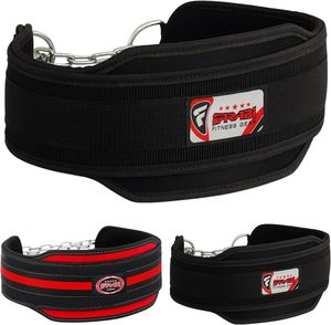 Ceinture de musculation en néoprène Farabi Sports, noire, pour l'entraînement, unisexe, chaîne en acier réglable, protection professionnelle - Product Image 1