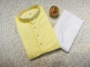 Conjunto de Kurta y Pijama Tradicional para Hombre en Rayón Pesado con Parte Inferior de Algodón – Colección Kanji - Product Image 6