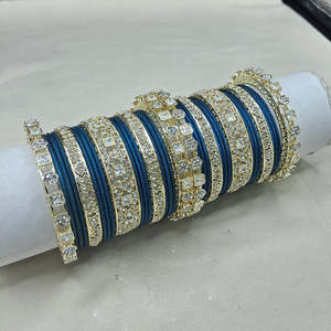 Sparkling Austrian Stone Fashion Jewelry <b>Set</b> 10575609BLU_2.6 for Wedding & Festive Wear - Product Image 1