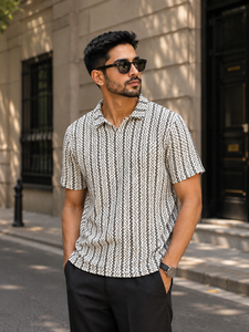 Camiseta de Cuello Polo a Rayas para Hombre, Nueva, de Alta Calidad, de Polialgodón, Casual, de Manga Corta, con Logotipo Personalizado Disponible al Mejor Precio - Product Image 2
