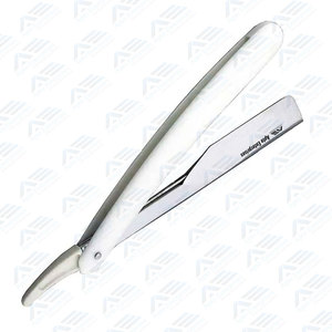 มีดโกนหนวดโกนหนวดแบบดั้งเดิมญี่ปุ่นใบมีดสแตนเลสสีขาวด้ามจับพลาสติกแบบพรีเมี่ยมสำหรับผู้ชาย - Product Image 1