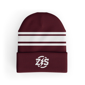 <b>Green</b> Striped <b>Beanie</b> ZS Logo Sublimation Transfer Print 3D Embroidery Unisex Adult Winter Casual Breathable Sporty Hat 56-58CM - Product Image 2