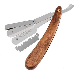 Custom logo razor Stainless Steel Folding Shaving Knife with Straight Edge Barber Razor - Product Image 1