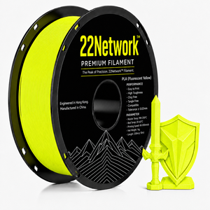 Filament PLA jaune fluorescent 22Network 1,75 mm, bobine de 1 kg, filament pour imprimante 3D, haute vitesse 300 mm/s, OEM ODM, directement de l'usine - Product Image 1