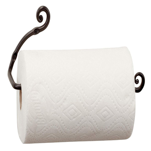 Porte-rouleau de papier forgé à la main, horizontal, noir, pour serviettes en papier - Supports décoratifs rustiques en métal forgé faits à la main - Product Image 3
