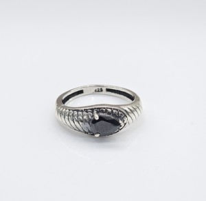 925 <b>Silver</b> Retro Teardrop Black Onyx <b>Ring</b> Gothic Punk Style Jewelry Men's Oxidized <b>Statement</b> Band Supply - Product Image 1