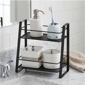 Shopee OEM Shelf Organizer Simple 2 tier Holder Rack Stand <b>Storage</b> <b>Kitchen</b> bathroom DIY Metal Taiwan Manufacturer Home - Product Image 1