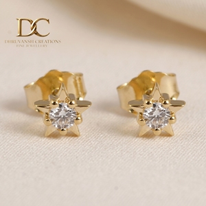 Nouveauté : Boucles d'oreilles clous en or jaune massif 14 carats avec diamant de laboratoire certifié IGI, taille brillant rond, bijoux pour femme, mariage, fête - Product Image 4