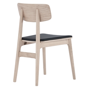 Silla de Comedor de Estilo Escandinavo Moderno y Minimalista con Acabado Blanco Lavado, Asiento de Vinilo Premium y Patas de Madera Resistentes para Comedor - Product Image 4